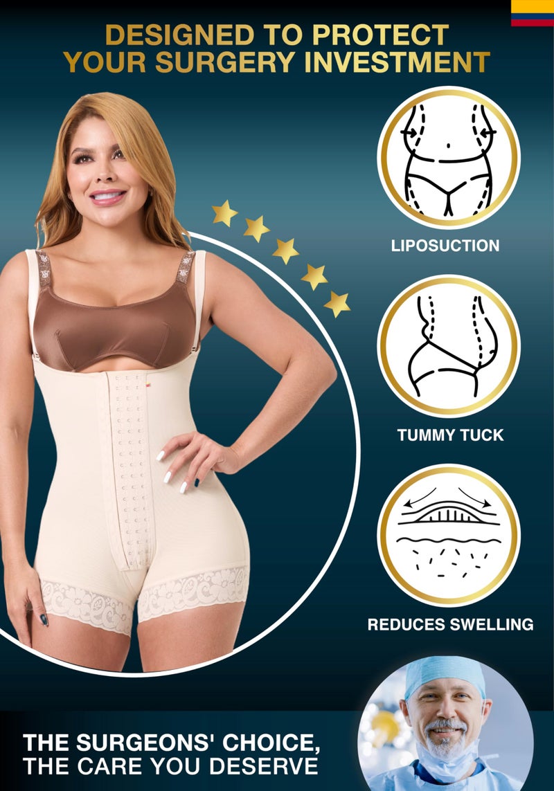 Sonryse Stage 2 Faja Shapewear for Women | Tummy Tuck Compression Garment & Post Surgery Compression Garment | Fajas Colombianas Moldeadoras Beige S - Image 5
